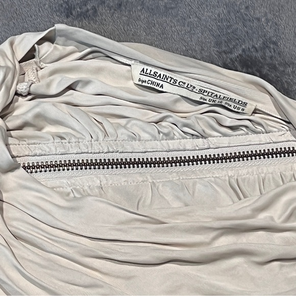 ALLSAINTS NWOT GISELE ROUCHED BODYCON ZIP DRESS - Picture 5 of 16